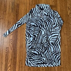 ASOS Zebra Print Button-Down Dress NWOT